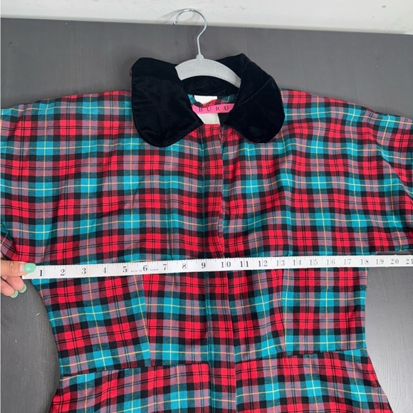 Buru Plaid Button Down Fit & Flare Maxi Dress - Picture 5 of 7